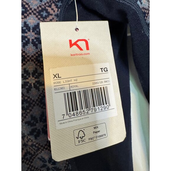 Karitraa Rose Light Royal Women’s Size XL Wool Base Layer NWT High Neck Thermal - Picture 6 of 15